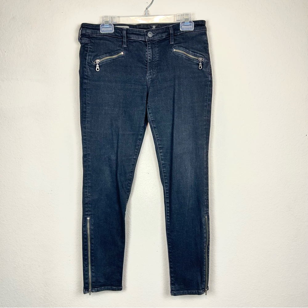 Adriano Goldschmied AG The Zip Skinny Zipper Black Jeans